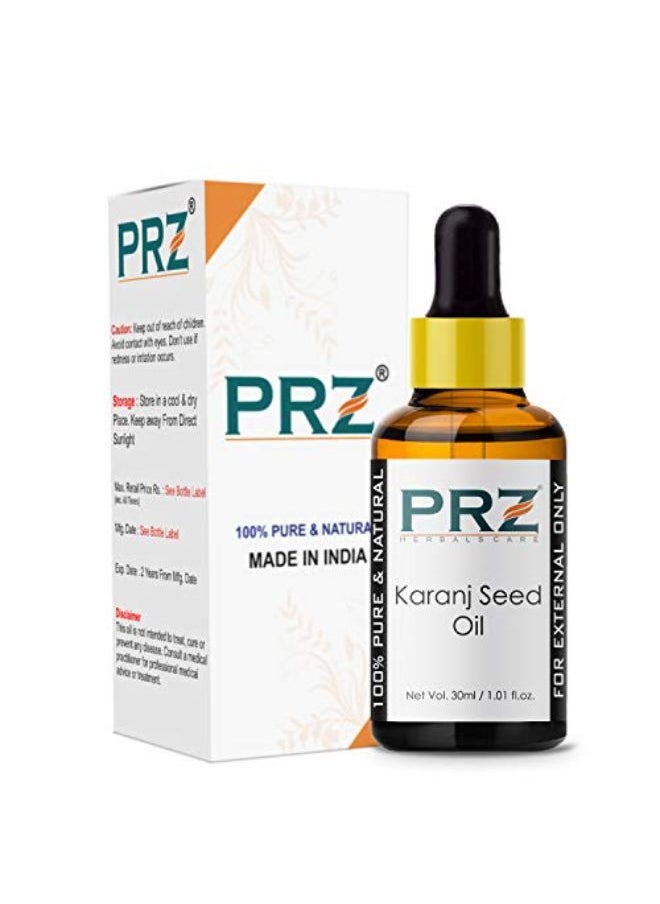 PRZ Karanj Seed Cold Pressed Carrier Oil - Pure Natural Therapeutic Grade Oil For Skin Care & Hair Care, 30 Ml  - Image 2