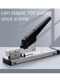Heavy Duty Stapler，Large size labor-saving stapler can staple 100 pages once a time (Black/Grey)
