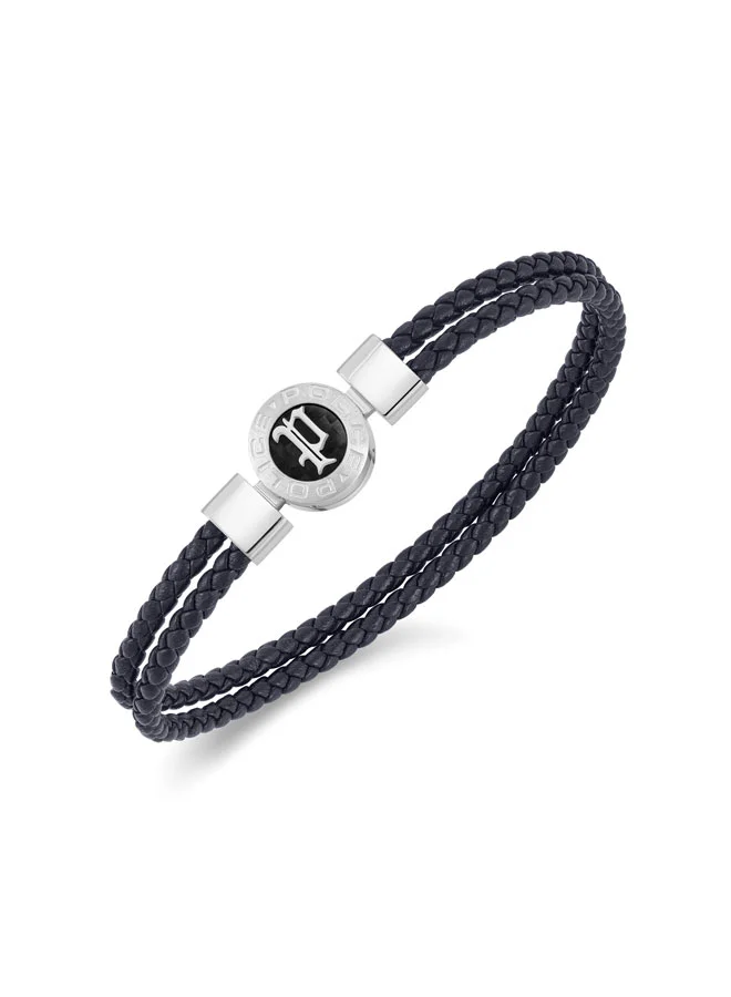 POLICE Infiniti Dark Blue Braided Leather Bracelet for Men