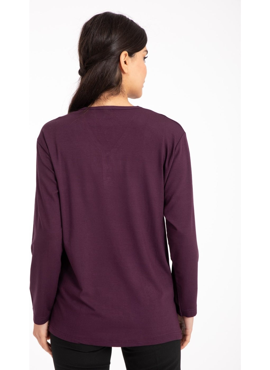 Mutlu City - Women Middle Age and Above V Neck Lycra Viscose Mother Combed Cotton Blouse 140 - Image 1