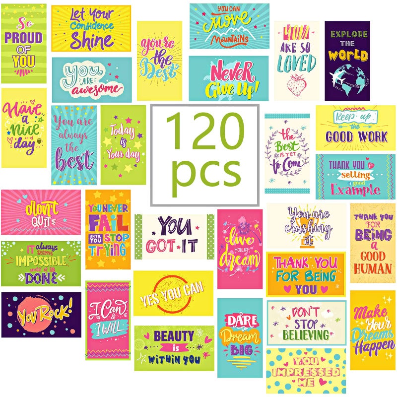 Outus 120 Pcs Motivational Encouragement Quote Cards Inspirational Kindness Appreciation Gratitude Business Encouragement Mini Note Cards 30 Styles 35 x 2 InchFresh Style - Image 2