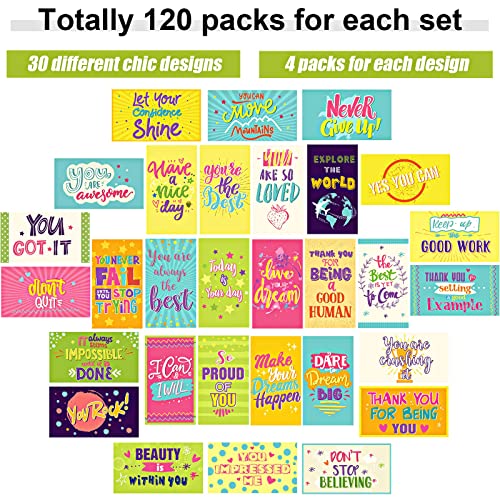 Outus 120 Pcs Motivational Encouragement Quote Cards Inspirational Kindness Appreciation Gratitude Business Encouragement Mini Note Cards 30 Styles 35 x 2 InchFresh Style - Image 3