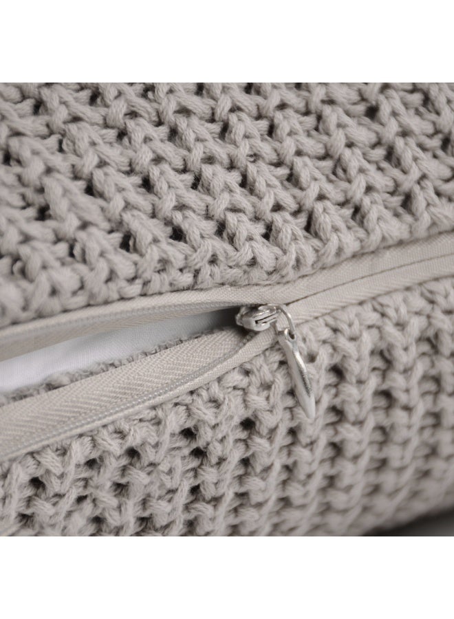 GOLD MANTIS 100% Cotton Knitted Cushion Cover 45x45cm – Decorative Throw Pillow Case with Hidden Zipper for Sofa, Bed & Couch – (tan) - Image 5