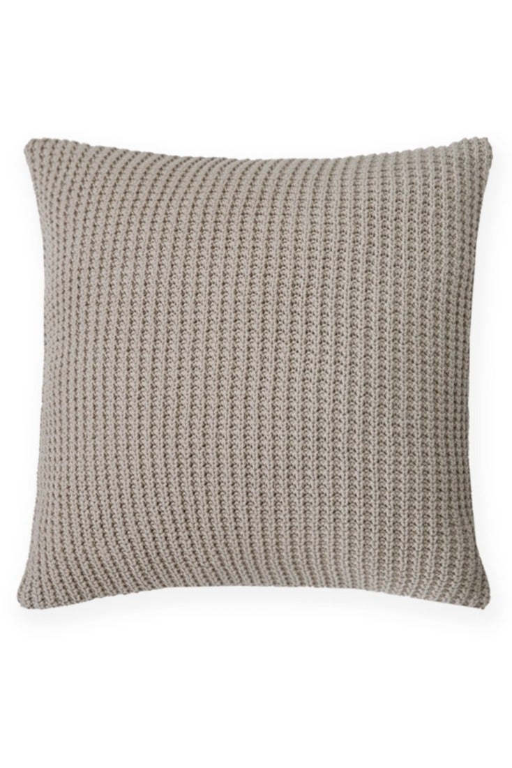 GOLD MANTIS 100% Cotton Knitted Cushion Cover 45x45cm – Decorative Throw Pillow Case with Hidden Zipper for Sofa, Bed & Couch – (tan) - Image 1