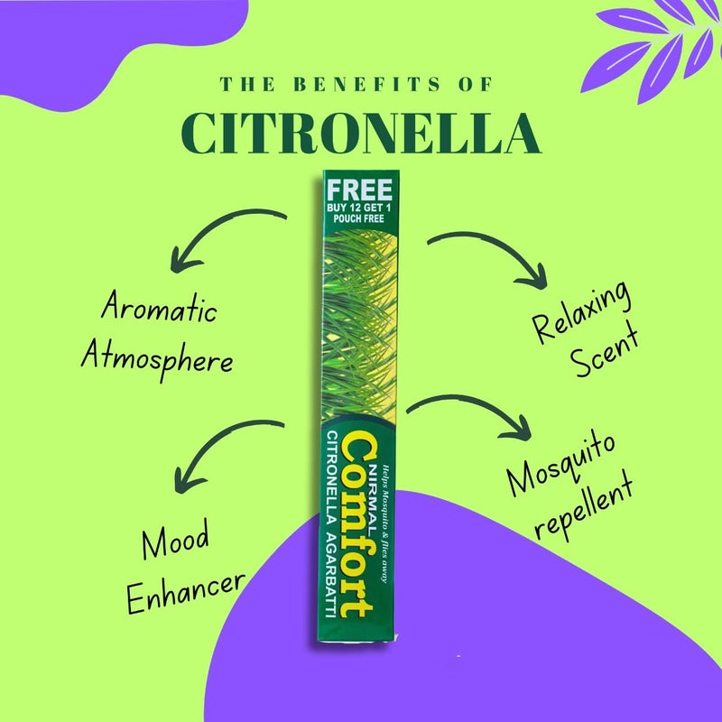 عصي البخور الطبيعية نيرمال كومفورت 130 من زيت الليمون، طرد البعوض (12+1=13 كيس | 130 عصا أغارباتي عضوية | العطر - زيت الليمون) | مصنوعة يدويًا | 100% عضوي | عصي طرد البعوض… - Image 2