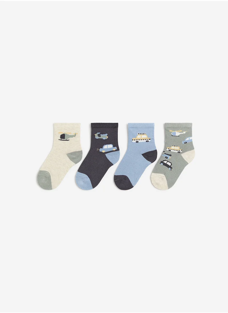 H&M Kids 4 Pack Printed Socks