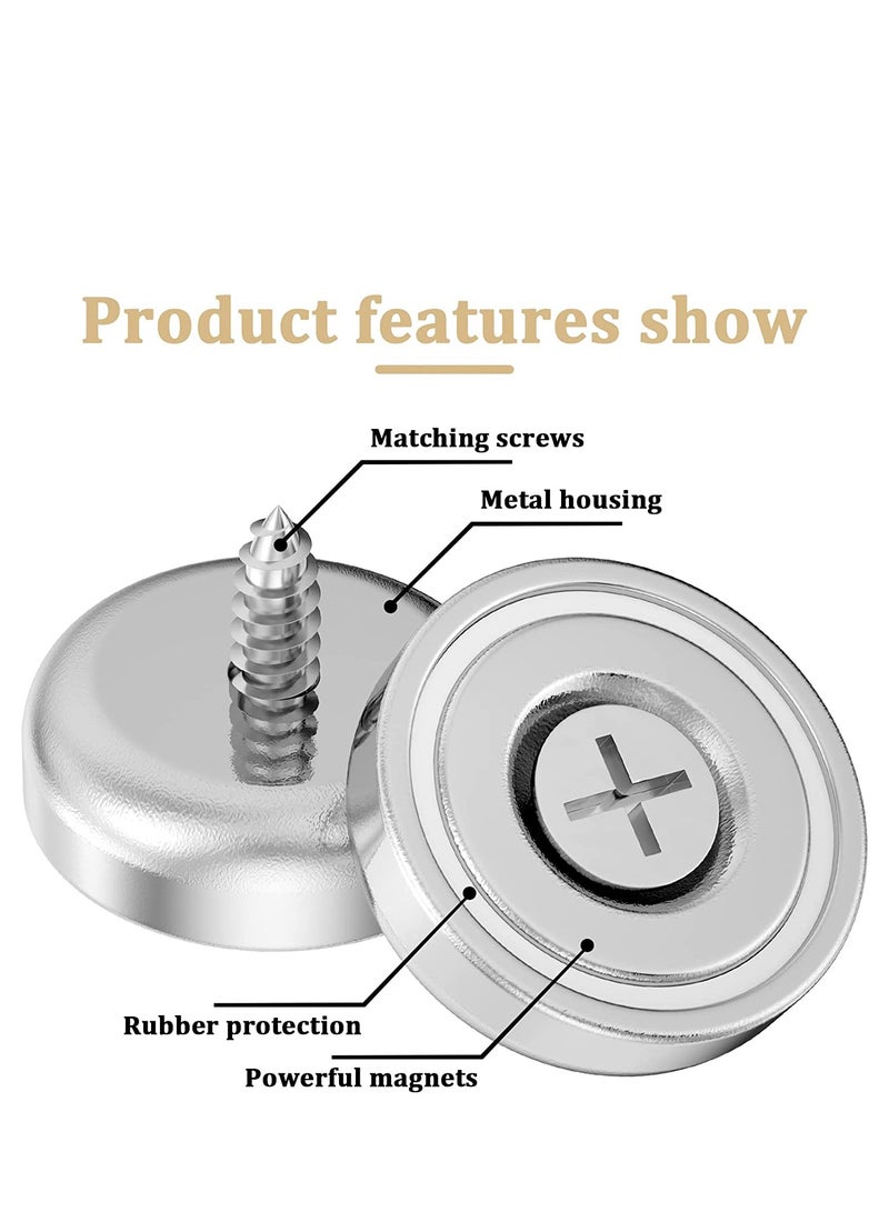 10 Pack Strong Neodymium Cup Magnets 0.98 In Round Rare Earth Strong Magnets Heavy Duty with Holes and Screws Industrial Strength Rare Earth Magnets for Home Kitchen Office Wall - Image 2