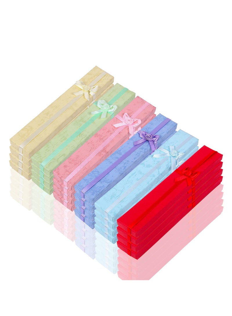KASTWAVE Gift Box Paper Jewelry Gift Box Necklace Bracelet Gift Box Wedding Proposal Engagement Graduation Holiday Birthday Party Gift Box (24 Pieces 8.27 x 1.57 x 0.78 Inch Multicolor) - Image 1