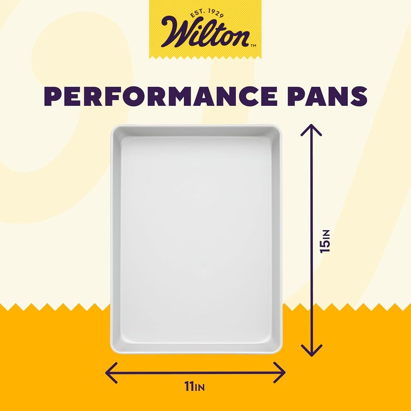 Wilton Performance Pans Medium Sheet Cake Pan 11 x 15Inch Cookie Sheet Aluminum - Image 3