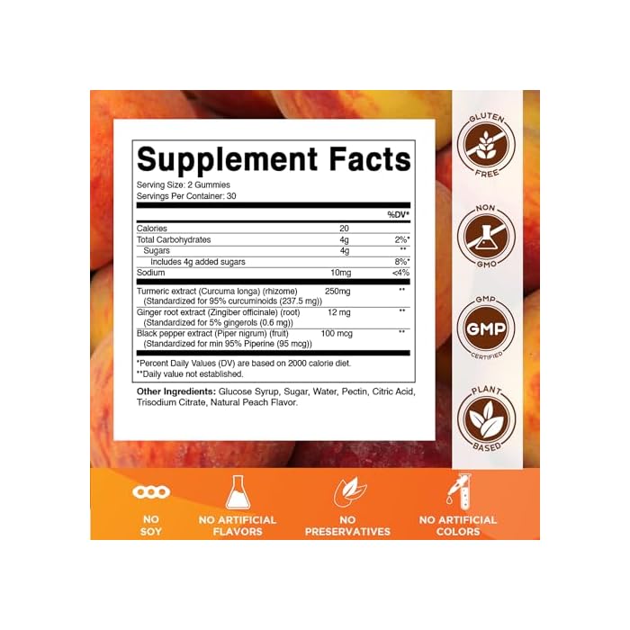 Vitamatic Turmeric Gummy with Ginger & Black Pepper Extract – 60 Vegan Gummies Each | 2 Pack (120 Gummies) 95% Curcuminoids – Powerful Antioxidant & Inflammatory Support - Image 2