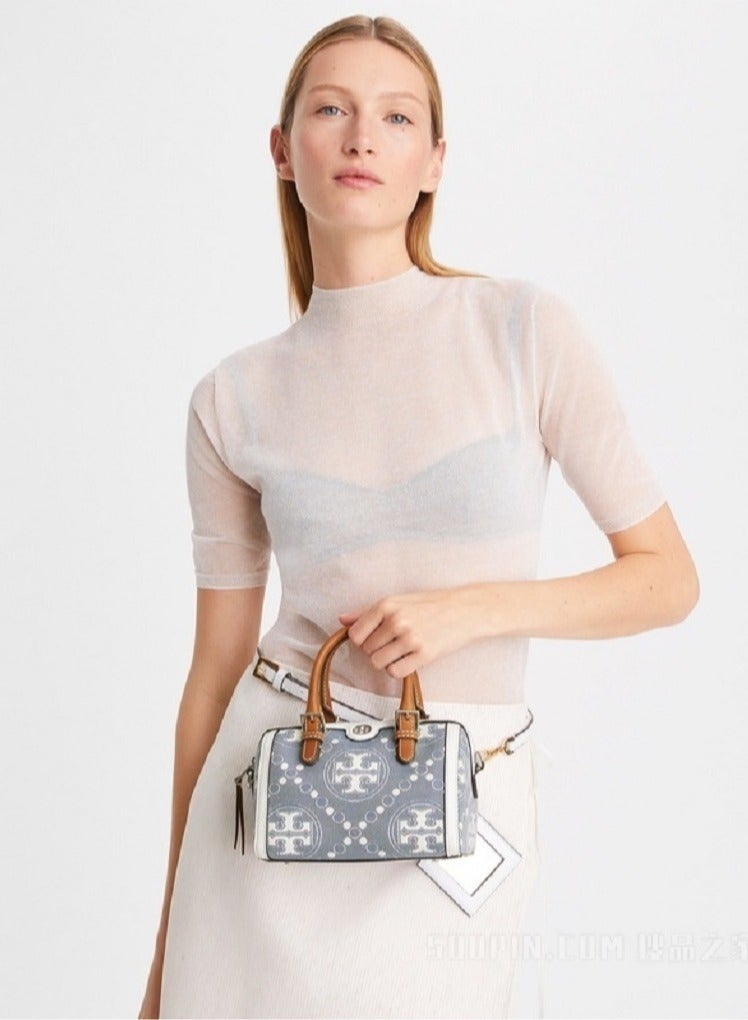 Burch TORY BURCH T Monogram Mini Barrel Bag - Image 4