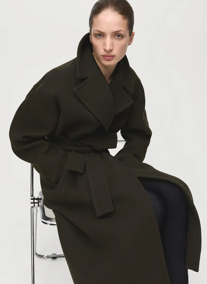 Mango  Manteco wool coat with belt for Women | Best Price UAE