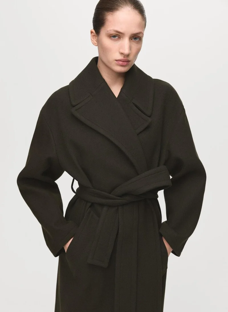 Mango  Manteco wool coat with belt for Women | Best Price UAE