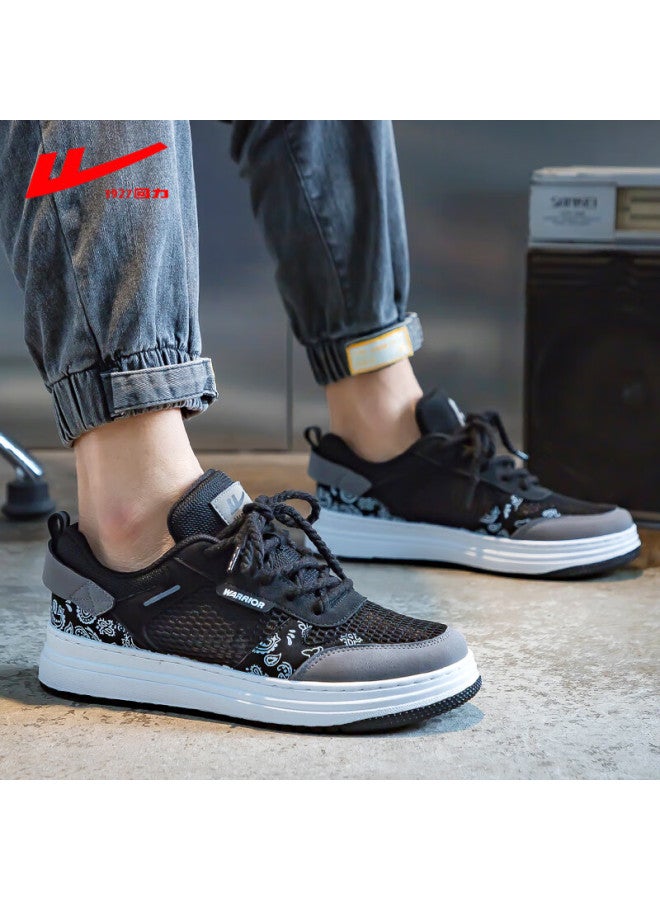 Warrior Men's Summer Breathable Mesh Sneakers Casual Sports Shoes For Students Black Grey Size 43