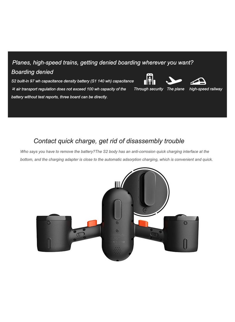 G GENEINNO Underwater Scooter with 2-Speed and Action Camera Mount for Water Sea Sports Swimming Pool & Diving Surfboard Snorkeling(S2 Scooter)  - Image 2
