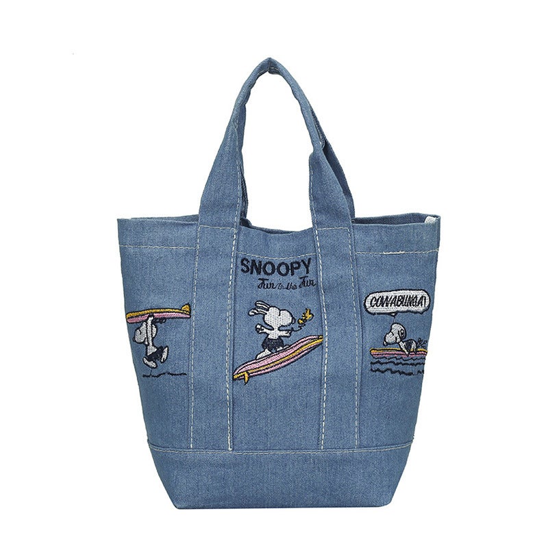 Cartoon Snoopy Canvas Tote Large Capacity Shoulder Bag Small size 