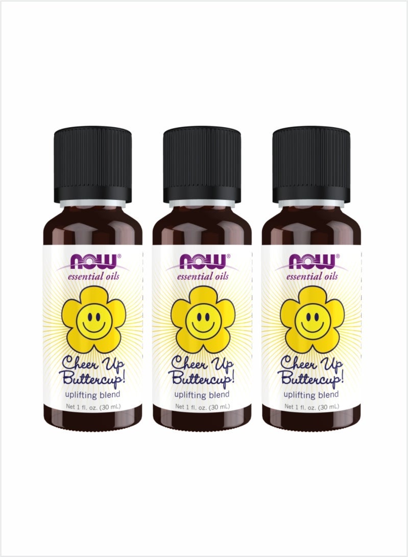 NOW Cheer Up ButterCup Essential Oil - Bright & Uplifting Blend, 30ml (Pack of 3)