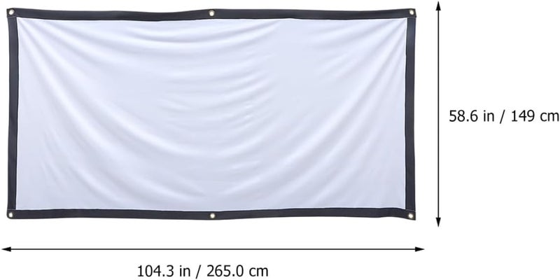 VILLCASE 9 Anti-Crease Black White Front Rear Projection with Hooks and Rope for Home Theater Camping Classroom - Image 2