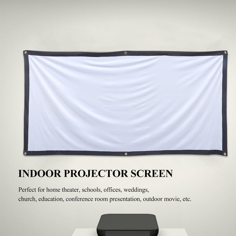 VILLCASE 9 Anti-Crease Black White Front Rear Projection with Hooks and Rope for Home Theater Camping Classroom - Image 5