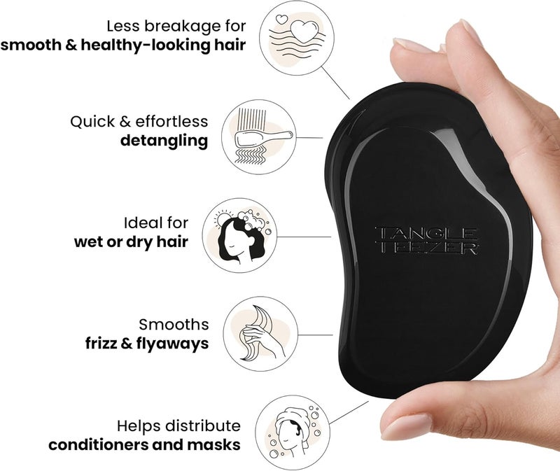 TANGLE TEEZER Wet & Dry Detangling Hairbrush for All Hair Types (Black) - Image 4