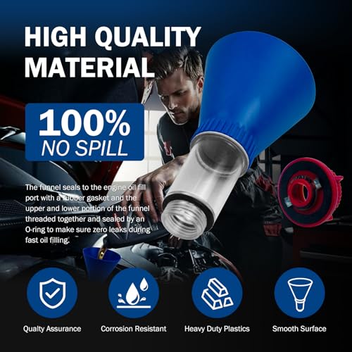 Wenzhon Funnels for Automotive use,Engine Oil Funnel, Drain Tool & Locking Threaded Oil Funnel, Compatible with Toyota, Lexus, Scion, Tacoma, Sienna, RX350,Camry, Corolla, RAV4 - Image 4