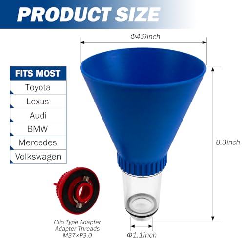 Wenzhon Funnels for Automotive use,Engine Oil Funnel, Drain Tool & Locking Threaded Oil Funnel, Compatible with Toyota, Lexus, Scion, Tacoma, Sienna, RX350,Camry, Corolla, RAV4 - Image 2