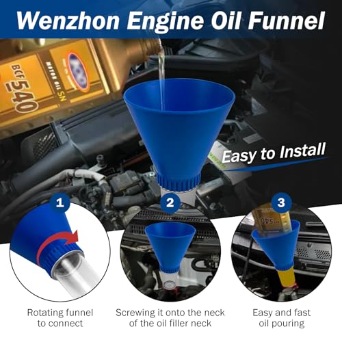 Wenzhon Funnels for Automotive use,Engine Oil Funnel, Drain Tool & Locking Threaded Oil Funnel, Compatible with Toyota, Lexus, Scion, Tacoma, Sienna, RX350,Camry, Corolla, RAV4 - Image 5