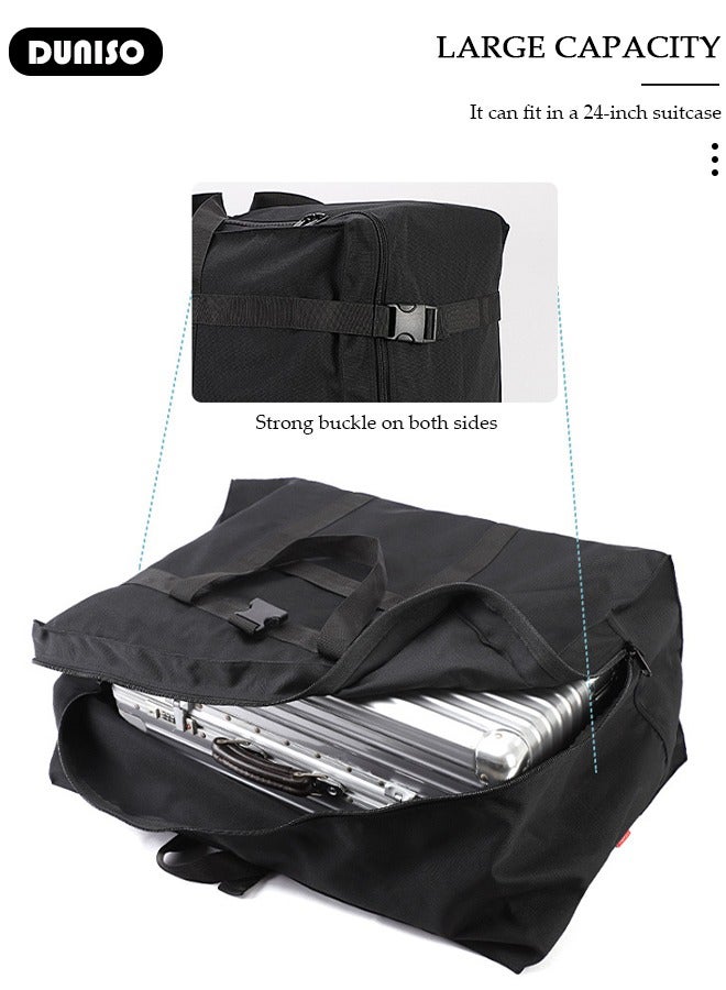 DUNISO Duffle Bag for Travel,Traveling Storage Bag,Large Moving Bag with Zippers & Carrying Handles Heavy Duty Oxford Storage Bag Collapsible Reusable Bag for Books Quilt Toys Dorm College Moving Camping Hiking  - Image 3