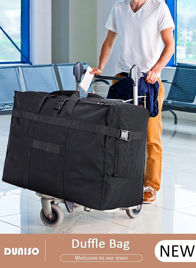 DUNISO Duffle Bag for Travel,Traveling Storage Bag,Large Moving Bag with Zippers & Carrying Handles Heavy Duty Oxford Storage Bag Collapsible Reusable Bag for Books Quilt Toys Dorm College Moving Camping Hiking  - Image 1