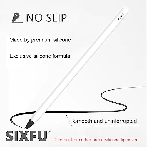 SIXFU Cover Compatible with Apple Pencil Tips, Silicone Nibs Protector for Apple Pen 1 and 2 Gen iPencil Tip Paper Feel Cap Accessories(Black * 30) - Image 4