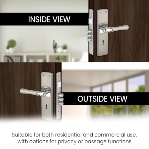 Link Bloss Mortise Lock |for Main & Internal Door in Residential & Commercial Spaces | 8 Inches Heavy Duty Handle Set with Both Side Key Access, 3 Keys,6 Lever Lock Body | SS Finish |2 Years Warranty - Image 3