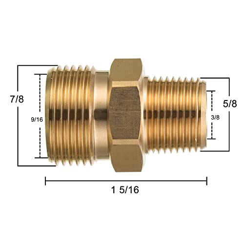 M MINGLE M22 Pressure Washer Fitting, 3/8 Inch NPT Male to M22 14mm Male adapter, 4500 PSI - Image 3