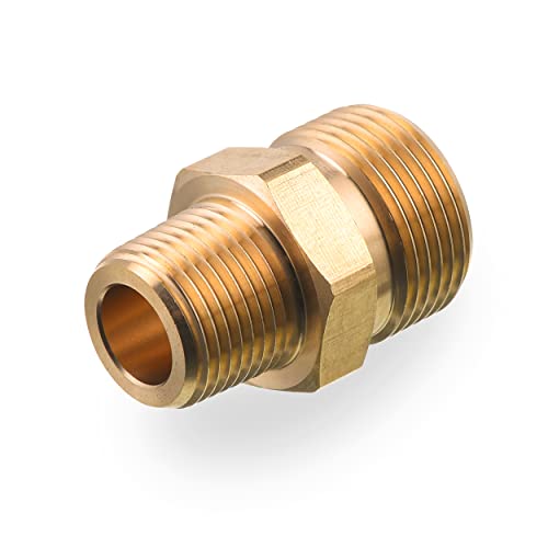 M MINGLE M22 Pressure Washer Fitting, 3/8 Inch NPT Male to M22 14mm Male adapter, 4500 PSI - Image 1