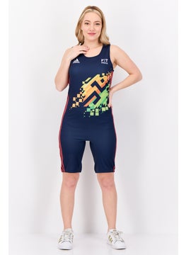 Adidas Women Sportswear Fit Sleeveless Training Jumpsuit, Blue  - Image 2
