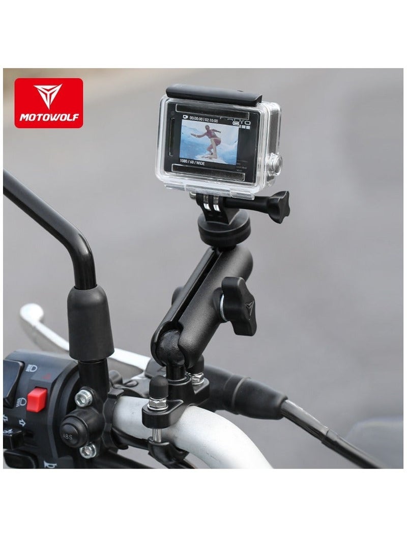 Stand Sport Action Cameras Accessory Motorcycle Bike Camera Holder Handlebar Mirror Mount Bracket Camera Mounts Clamps