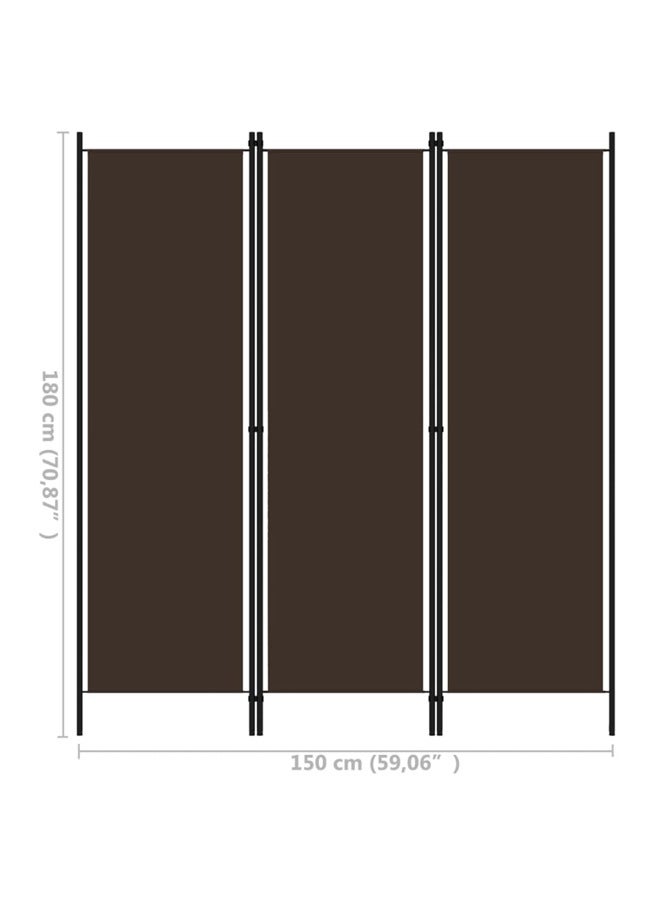 vidaxl 3-Panel Room Divider Brown 150x180 cm 320716 - Image 5