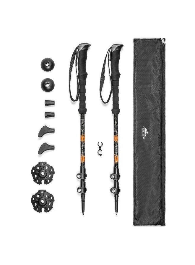 Cascade Mountain Tech Trekking Poles - Aluminum Hiking Walking Sticks with Adjustable Locks Expandable to 54" (Set of 2), Orange, one size - Image 5