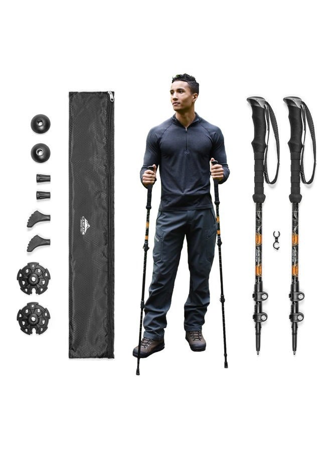 Cascade Mountain Tech Trekking Poles - Aluminum Hiking Walking Sticks with Adjustable Locks Expandable to 54" (Set of 2), Orange, one size - Image 1