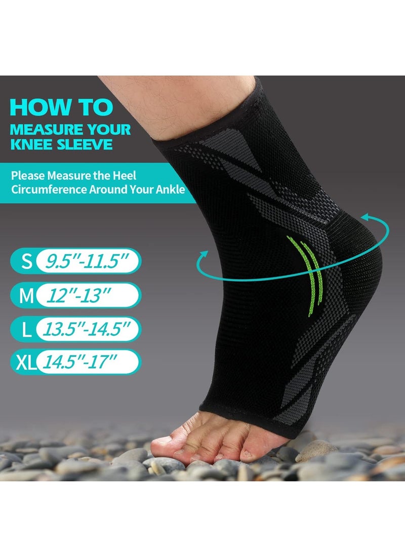 Excefore Ankle Brace Compression, 1 Pair Ankle Sleeve for Sprained Ankle, Injury Recovery, Joint Pain, Achilles Tendonitis Support, Plantar Fasciitis Sock Reduce Swelling  (M)  - Image 5