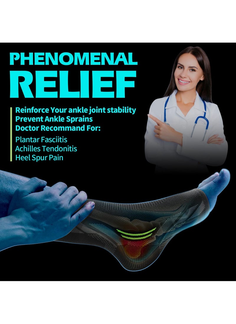 Excefore Ankle Brace Compression, 1 Pair Ankle Sleeve for Sprained Ankle, Injury Recovery, Joint Pain, Achilles Tendonitis Support, Plantar Fasciitis Sock Reduce Swelling  (M)  - Image 3