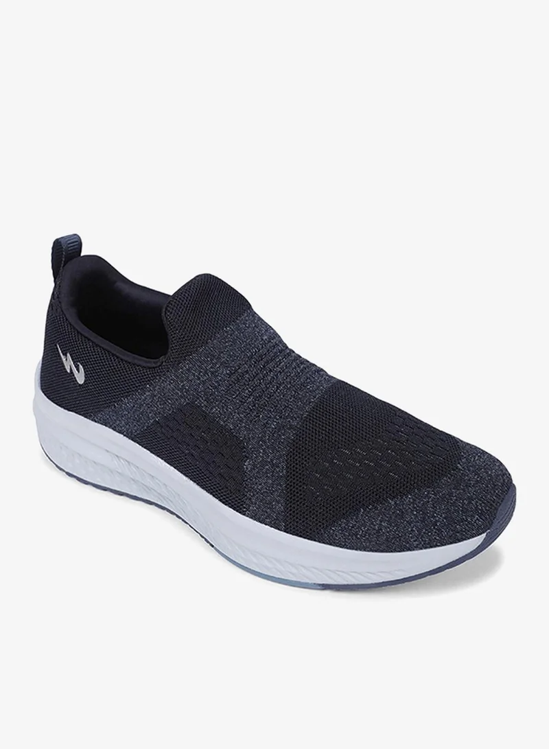 Campus Men Cyber Memory Foam Slip-On Walking Shoes-Navy