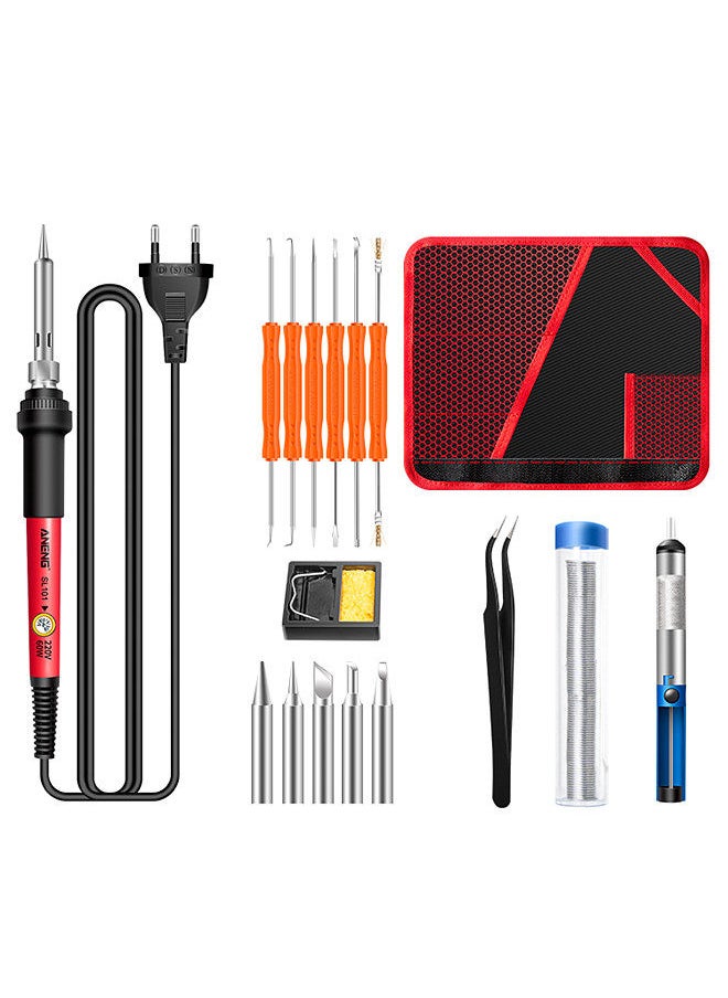 ANENG - ANENG SL101 60W Electric Soldering Iron Kit 6-Level Adjustable Temperature Thermostatic Design with Solder Sucker Solder Tips Solder Auxiliary Tools Soldering Stand Tweezer for Welding Wiring - Image 1
