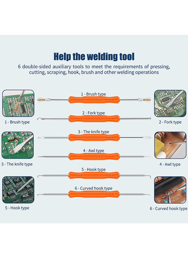 ANENG - ANENG SL101 60W Electric Soldering Iron Kit 6-Level Adjustable Temperature Thermostatic Design with Solder Sucker Solder Tips Solder Auxiliary Tools Soldering Stand Tweezer for Welding Wiring - Image 1