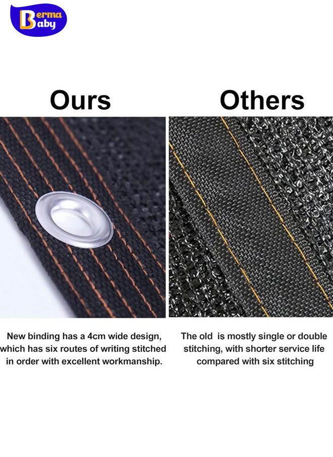 Berma Baby - Car Sun Protection Black Shade Cloth with Grommets Outdoor Sunscreen Net Waterproof Thickened Shading Mesh Practical Sunblock Shade Cloth Supplies - Image 1