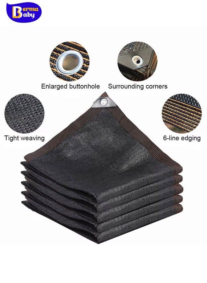 Berma Baby - Car Sun Protection Black Shade Cloth with Grommets Outdoor Sunscreen Net Waterproof Thickened Shading Mesh Practical Sunblock Shade Cloth Supplies - Image 1