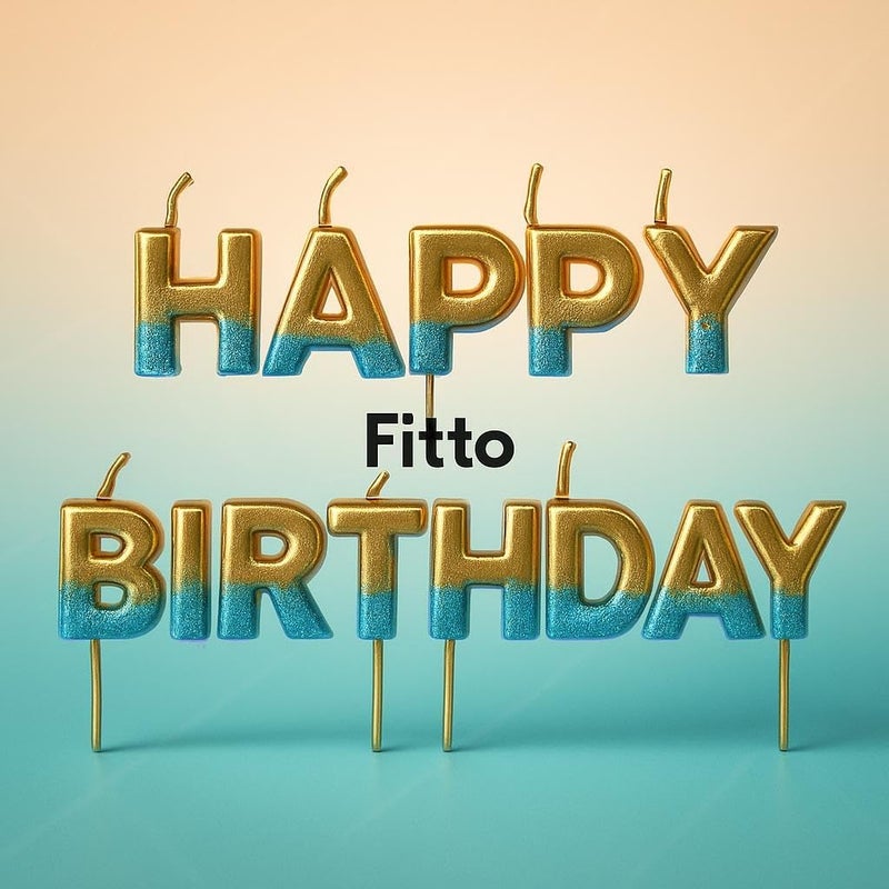 Fitto Happy Birthday Cake Candles with Blue Glitter – Birthday Party Cake Toppers, Decorative Glitter Candles - Image 3