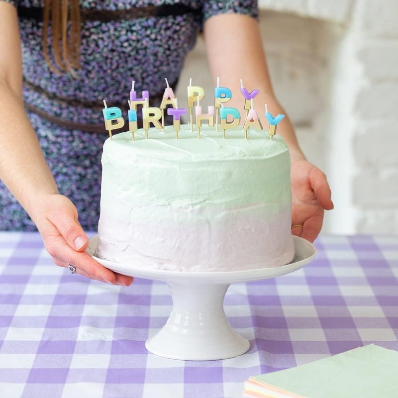 Fitto Happy Birthday Cake Candles with Blue Glitter – Birthday Party Cake Toppers, Decorative Glitter Candles - Image 4