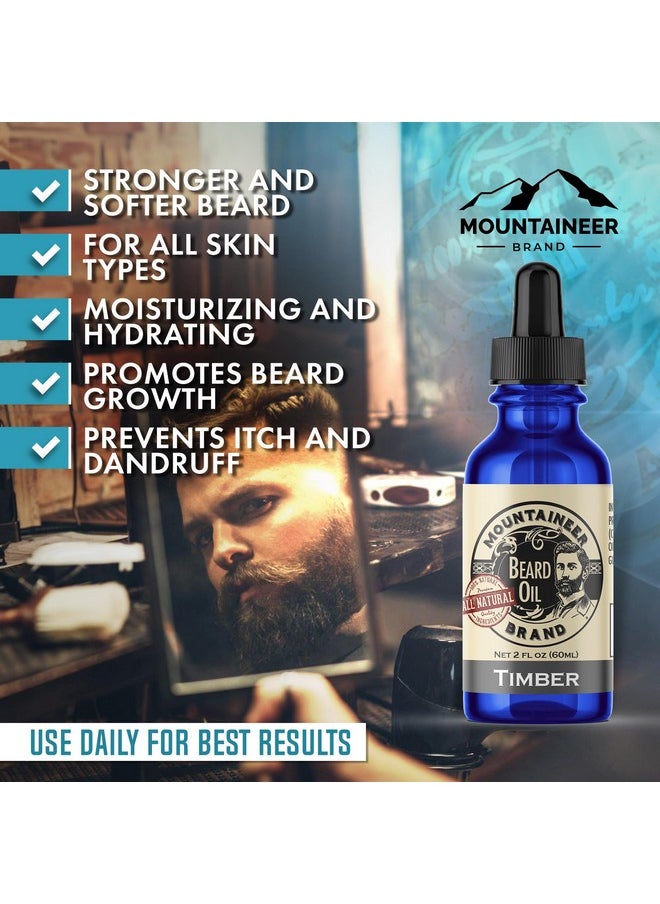 mountaineer brand - Beard Oil - Unscented - 100% Natural Conditioner And Softener For Men - Hydrates And Moisturizes For Beard Growth - Treats Dry Itchy Beards - 2Oz - Image 1