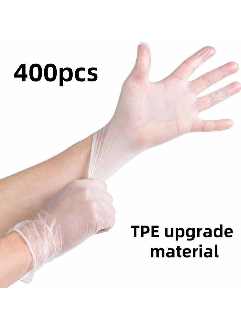 Angola Panda 400pcs durable TPE material disposable gloves, latex and powder free, TPE upgraded material, puncture and tear resistant, suitable for industrial use, food preparation, home cleaning, maintenance, painting, beauty salons, pet care, cooking, barbecue, cleaning, food preparation, hair dyeing, elderly care, diaper changing, pet cleaning, hygiene, painting, planting, handmade production - Image 1