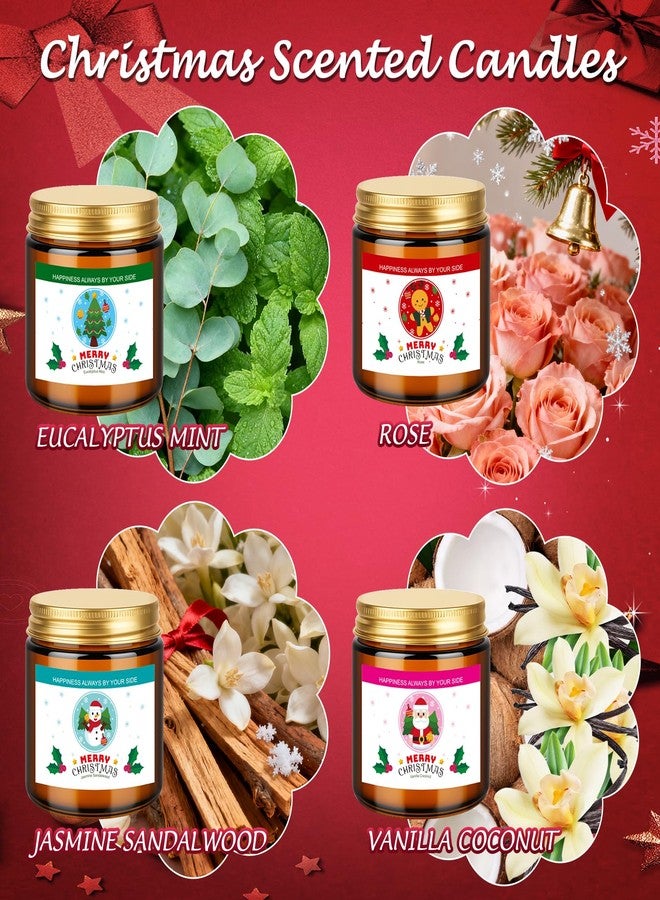 SUPERSUN Christmas Candle Set,Scented Candles for Holiday,4 Pack Natural Soy Candles for Home Scented,Christmas Gifts for Women and Men,Scents of Christmas Tree/Cookies/Spices/Flower - Image 2